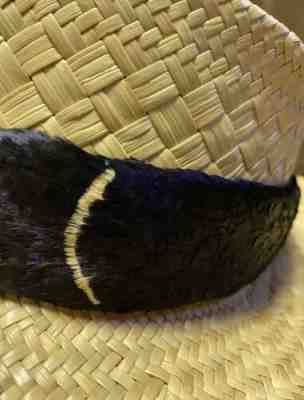 Vintage Hawaiian Feather Lei Hat band, Lei Humu Papa Hawaii Hand Made Hatband