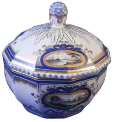 Nymphenburg Porcelain Pearl / King's Service Sugar Bowl Porzellan Zuckerdose