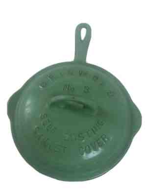 Scarce Griswold #3 Cast Iron Green Enamel with Lid #463 1925