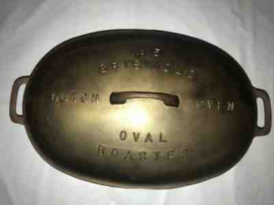 Vintage Griswold #5 Cast Iron Oval Roaster 645 and Lid 646 Trivet 5