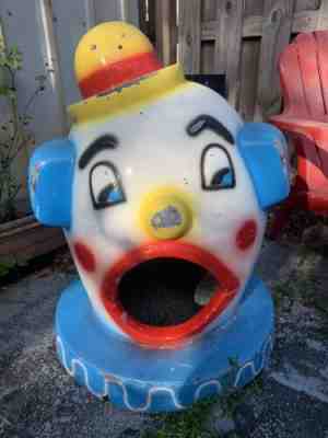 Vintage Carnival Trash Topper Clown Head Rare Figure Doll Lid Circus