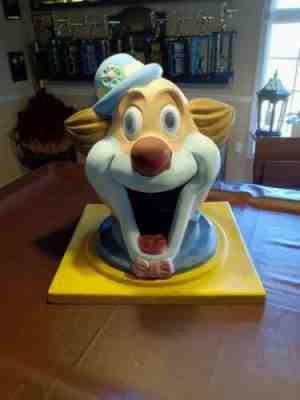 VINTAGE CARNIVAL CLOWN HEAD TRASH CAN LID CIRCUS SIDESHOW FREAKSHOW AMUSEMENT
