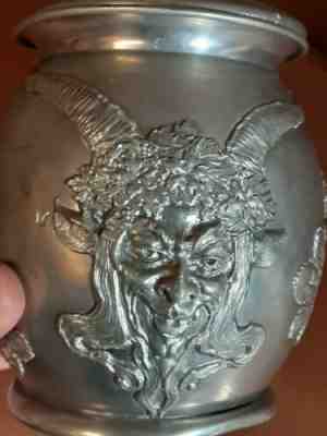 Vtg rare Riceszinn Devil spirits alcohol pitcher with flip lid