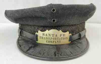 Vtg Cap Badge SANTA FE Transportation Co Railroad Freight Trucking Original Hat