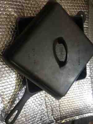 GRISWOLD 768 Square Utility Skillet & 769 FRY COVER LID!! rare cast iron pan set