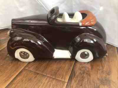 Rare Glenn Appleman Signed Brown Packard Convertible w/White Seats Cookie Jar