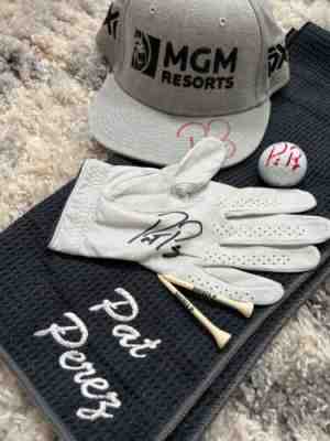 Pat Perez (PGA TOUR) Signed PXG Hat, Ball & Glove ??Vintage "PP" Custom Towel