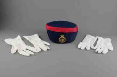Vintage British Airways Cabin Crew Hat & 2 Pairs Gloves 1970-1974 Winter Uniform