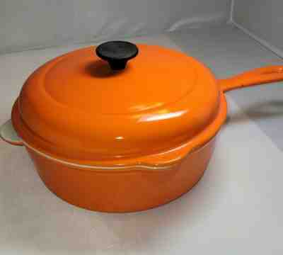 Vintage 1974 Le Creuset Deep Skillet With Lid. Exc Condition. Rarely Used #23