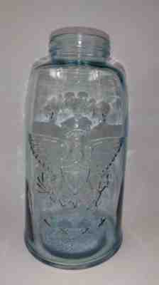 Vintage Large 18" Mason's Patent 1858 Glass Mason Jar Star American Eagle No Lid