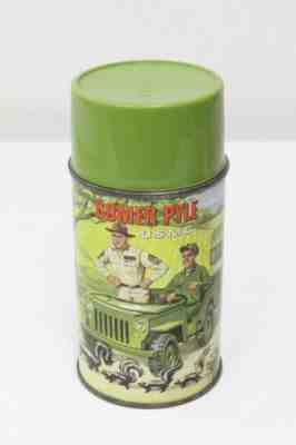 Vintage 1966 Aladdin Gomer Pyle USMC Thermos Bottle & Lid For Lunchbox -M7