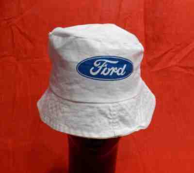 rare vintage 1973 Ford 70 year Anniversary Bucket hat white blue classic logo