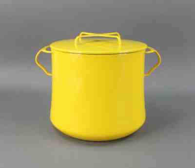 Dansk Kobenstyle France Vintage Yellow Enamelware 8 Qt Soup Stock Pot With Lid