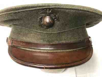 Vintage ID'd 1924 USMC Marine Corps Uniform Hat Cap, Post WW1, Pre WW2, w/ EGA!