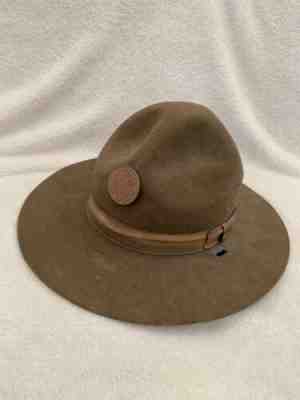 Vintage WWI US Army Campaign Hat Stetson Five Beaver Felt Hat Size 7 1/8 Green