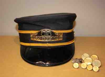 Vintage Frisco Lines Railroad Conductor Hat with Buttons and Pin Named.....