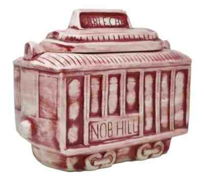 Vintage Doranne of California Trolley COOKIE JAR Nob Hill Cable Car Canister