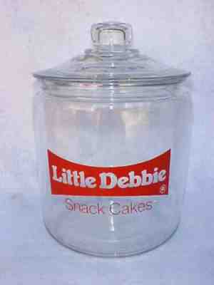Vintage Little Debbie Peanut Jar, Glass Lid, Tom's / Lance Gordons Store Display