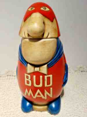 VINTAGE 1970 BUDWEISER BUDMAN SOLID LID STEIN
