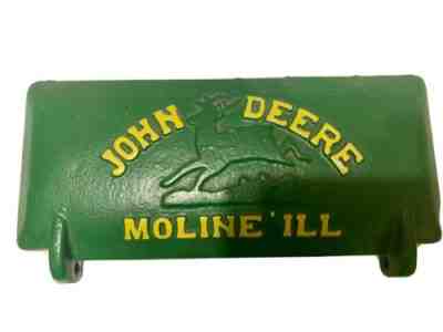 Vintage John Deere Tractor Moline IL Cast Iron Tool Box Lid Cover Plate Z412-H
