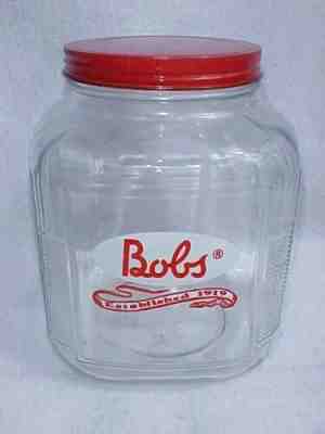 Vintage Bob's Candy / Peanut Counter Jar w/ Lid, Tom's Store, Lance Gordons