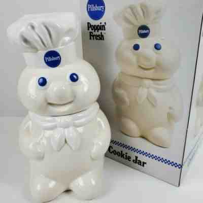 Vintage 1988 Pillsbury Doughboy Poppin Fresh Cookie Jar 12" w/ Box