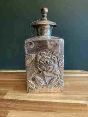 Vintage Rose Decanter With Lid - Possibly Silver Plate