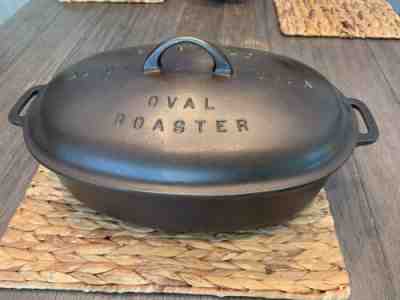 GRISWOLD No 5 Cast Iron Oval Roaster Dutch Oven 645 with lid 646.