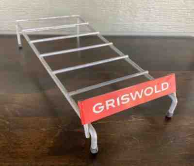 Vintage Griswold Store Rack Display Cast Iron Skillets Lids Red Label Stand HTF