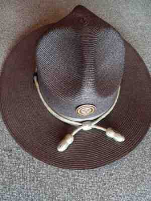 Vtg Iowa Highway Patrol 1/10(10KT Gold Badge Obsolete Dress Hat Stratton 6 7/8