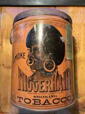 Vintage 1878 - 1927 Pre Bigger Hair TOBACCO TIN Original Lid and Bail VERY RAREÂ