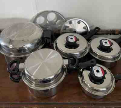 CORDON BLEU Temp Tone 12-pc 7-ply T304 Stainless Cookware Set - USA Vintage Set!