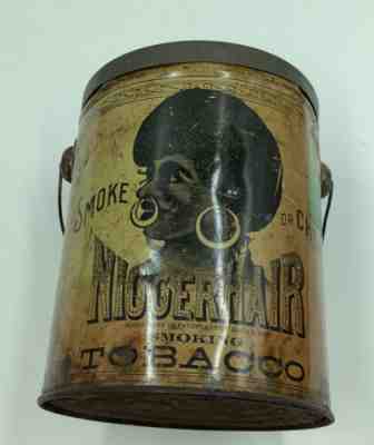 Vintage 1878 - 1927 Pre Bigger Hair TOBACCO TIN Original Lid and Bail VERY RAREÂ