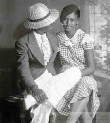 1924 Absolutely Beauty Young African American Woman Beret Man hip Tie Hat adores