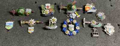 Vintage German Switzerland Austria /Italy Hat Collector Pins 61 Old Pins. F