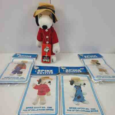 Vintage 1975 Peanuts Snoopy's Brother SPIKE 12" Plush w/ Hat Stuffed Doll/Plush