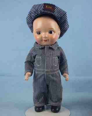 Vintage Composition BUDDY LEE in Denim Engineer Suit w Hat Restored