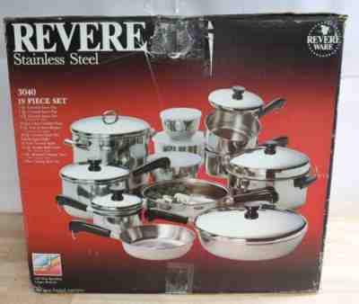 Rare NOB / New Complete Revere Ware 19 Piece Cooking Set #3040 - US Made Copper
