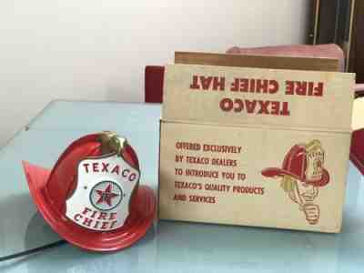 Vintage Texaco Fire Chief Hat with Box working Microphone & Loudspeaker