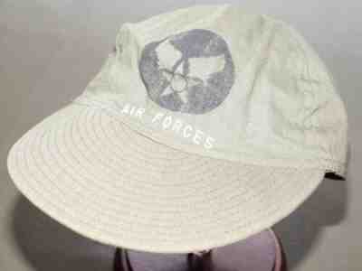 US Army AAF WW2 HBT A-3 MECHANIC'S CAP SIZE 7 1/2 Vtg Flight Fatigue Hat RARE