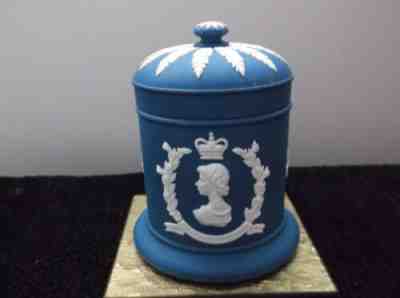 Vintage 1953 Wedgwood Jasperware Queen Elizabeth II Coronation Candy Jar w/lid