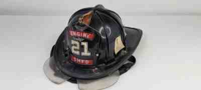 VINTAGE ANTIQUE SAN MATEO CALIFORNIA composite FIREMAN'S HELMET HAT RARE!