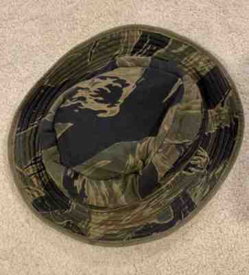Vtg Original Tiger Stripe Scrap Short Brim Boonie Vietnam War Hat ARVN Classic