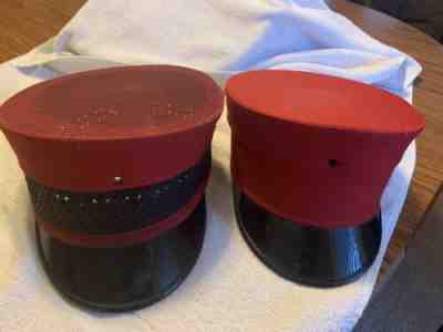 Vintage Red Train Conductor Hat Cap Union Registered Made in USA Lot Of Two