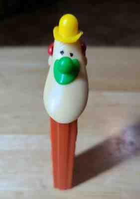 VTG 1975 Pez Dispenser Austria No Feet Long Face Clown Red Hat Green Nose EUC
