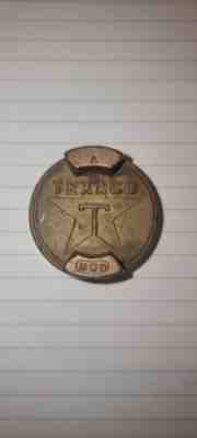 Texaco 2 Gallon Petrol Oil Can Tin Vintage Brass Lid Cap