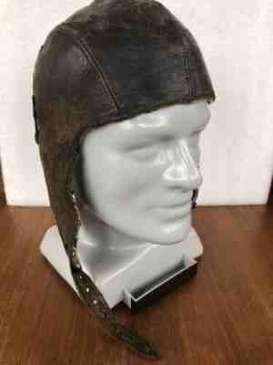 WW2 Aviation Pilot LEATHER SKULL CAP US ARMY AIRBORNE 82nd 101st VTG Hat