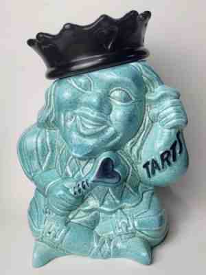 VINTAGE RED WING KING OF TARTS COOKIE JAR BLUE ANTIQUE ART POTTERY USA RARE!