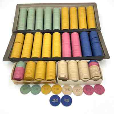Vintage Paulson Top Hat and Cane Poker Chips LOM Loyal Order Moose - Lot Of 799