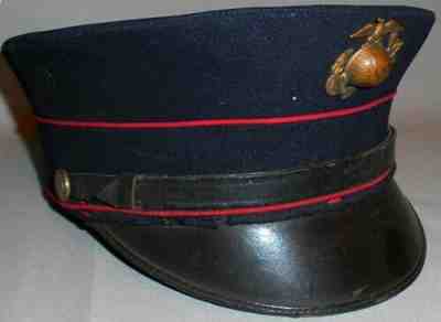 -WWI- 1916 -US Marine Corps- Vintage USMC Named Dress Blue Military Uniform Hat